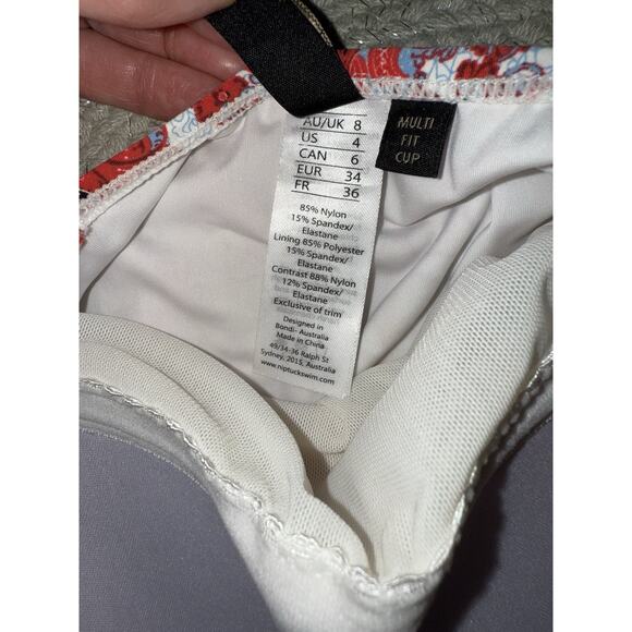 Niptuck Swim womens one piece bathing suit red Floral print size 4 Boho Bright - Picture 5 of 9